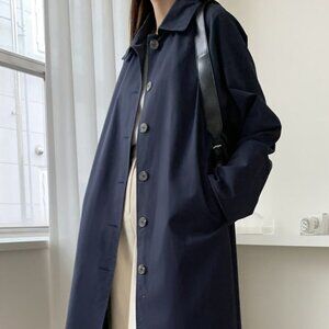 Classic Single Breasted Trench Coat sz L/XL - Navy